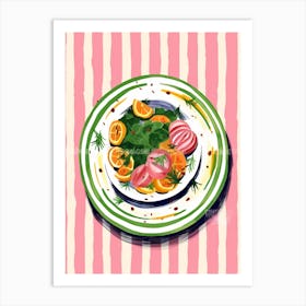 A Plate Of Radishes, Top View Food Illustration 2 Art Print