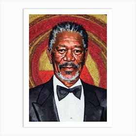 Morgan Freeman Illustration Movies Art Print