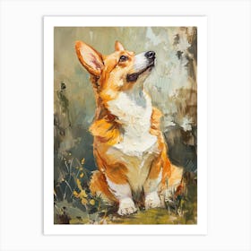 Pembroke Welsh Corgi Acrylic Painting 4 Art Print