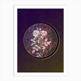 Abstract Sweetbriar Rose Mosaic Botanical Illustration Art Print