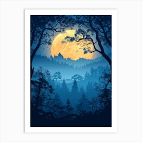 Full Moon In The Forest 5 Art Print