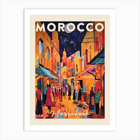 Marrakech Morocco 3 Fauvist Painting Travel Poster Art Print