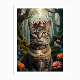 Cat In The Forest Art Print