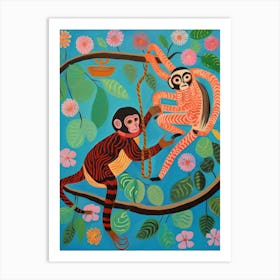 Maximalist Animal Painting Monkey Art Print