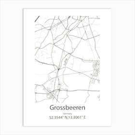 Grossbeeren,Germany Minimalist Map Art Print