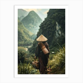 Asian Woman In A Hat Art Print