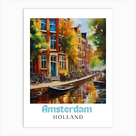 Netherlands Amsterdam, travel poster, wall art print, Amsterdam painting,26 Art Print