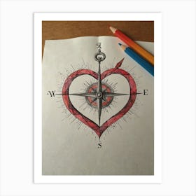Heart Compass 9 Art Print