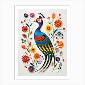 Scandinavian Bird Illustration Pheasant 3 Art Print
