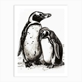 Emperor Penguin Snuggling With Their Mate 4 Art Print