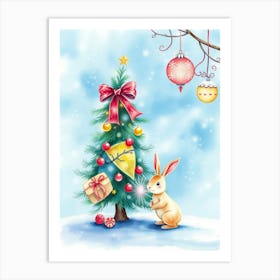 Christmas Bunny 8 Art Print