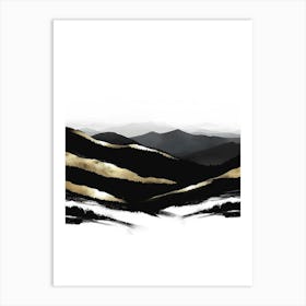 Black And White Mountains 1 Art Print