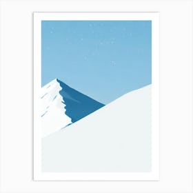 Mount Hutt, New Zealand Minimal Skiing Poster Art Print