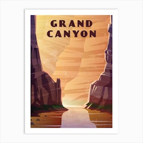 Grand Canyon, USA — Retro travel minimalist poster 2 Art Print