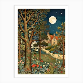 William Morris Moonlight In The Woods 25 Art Print