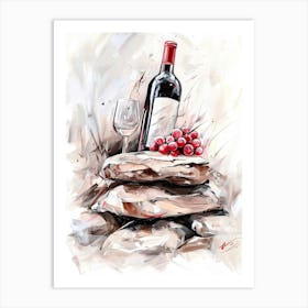 Wine And Grapes 1 Art Print