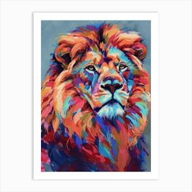 Asiatic Lion Fauvist Painting 1 Art Print