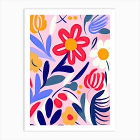 Chromatic Bloomscape; Inspired Flower Market Art Print