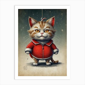 Santa Cat 1 Art Print