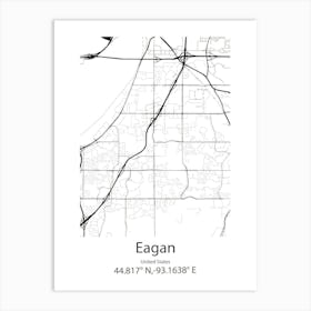 Eagan,United States Minimalist Map Art Print