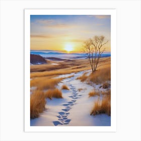 Footprints In The Snow Art Print