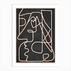 Abstract Face Sketch 4 Art Print