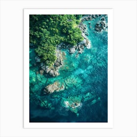 Aerial View Of A Tropical Island 1 Art Print