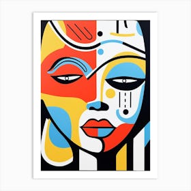 Block Colour Face Illustration 4 Art Print