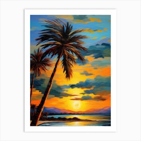 Sunset At The Beach 9 Art Print