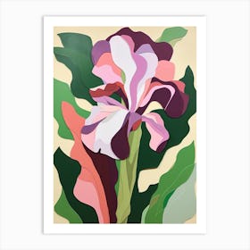 Cut Out Style Flower Art Iris 2 Art Print