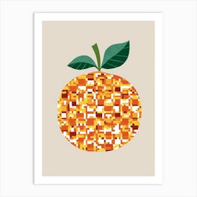 Orange Pixel Art 4 Art Print