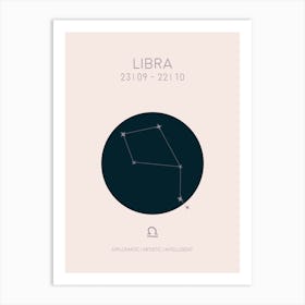 Libra Star Sign In Light Art Print