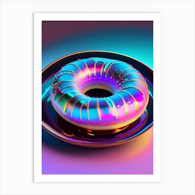 A Plate Of Donuts Holographic 2 Art Print