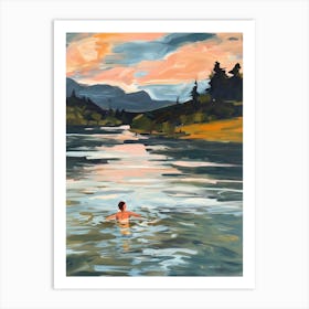 Wild Swimming At Loch Lomond Scotland 2 Art Print