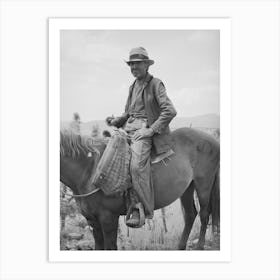 Spanish American Farmer On His Horse, Rodarte, New Mexico By Russell Lee Art Print