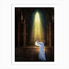 A Digital Painting Capturing The Moment Of Resurrection A Sheer Clad Figure Imbued With Spiritualit (4) Art Print