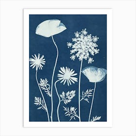 Blue wildflower cyanotype Art Print