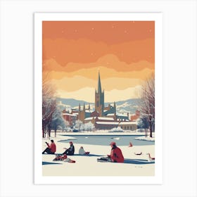 Vintage Winter Travel Illustration Inverness United Kingdom 2 Art Print