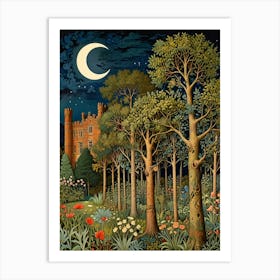 William Morris Rose Moonlight In The Woods 2 Art Print