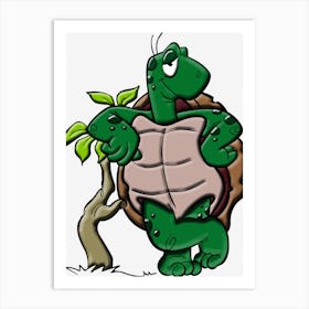 Cartoon Turtle Art Print