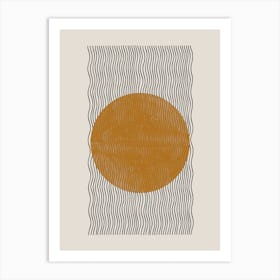 Orange Sun, Woodblock Artwork Art Print