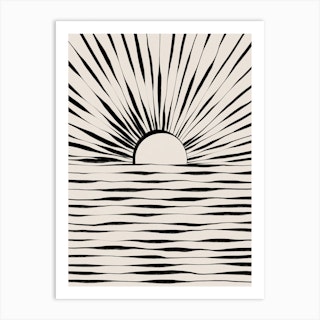 Minimal Sunrise And Sunset Art Print