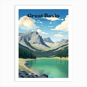 Great Basin Park Nevada Camping Modern Travel Art Art Print