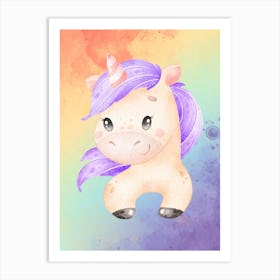 Watercolor Unicorn 1 Art Print