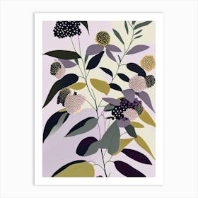 Elderberry Blossom Wildflower Modern Muted Colours 2 Art Print