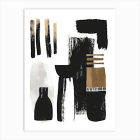 Abstract Black And Gold Canvas Print 1 Art Print