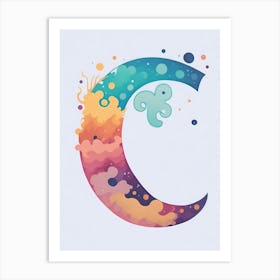 Colorful Letter C Illustration 5 Art Print