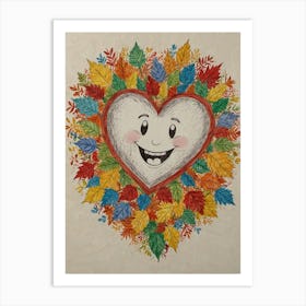 Heart Of Leaves 8 Art Print