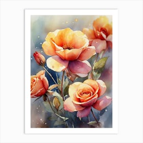 Watercolor Roses 12 Art Print