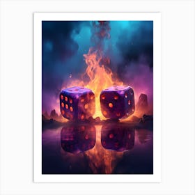 Dice On Fire 1 Art Print